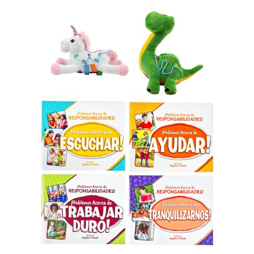 Excellerations® Responsibilities Spanish Book Set & Plushies - 4 books 2 plushies