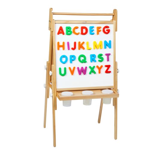 Colorations® All in One Wooden Adjustable Easel with Markers & Bonus Chalk