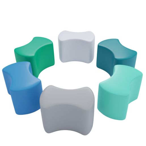 SoftZone Toddler Modular Stool Set 6-Piece - Contemporary