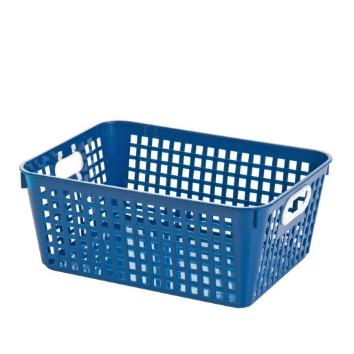 Really Good Stuff® Large Plastic Desktop Storage Baskets, 13-1-4" by 10" by 5-1-2" Single Basket - Available in 7 Different Colors - Great For Your Ho