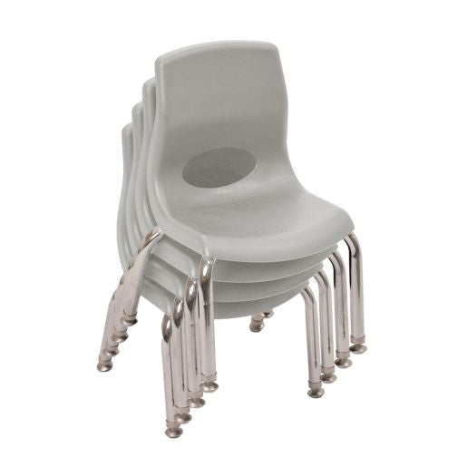 Angeles® MyPosture™ Plus 8" Chair - Gray with Chrome Legs - Set of 4