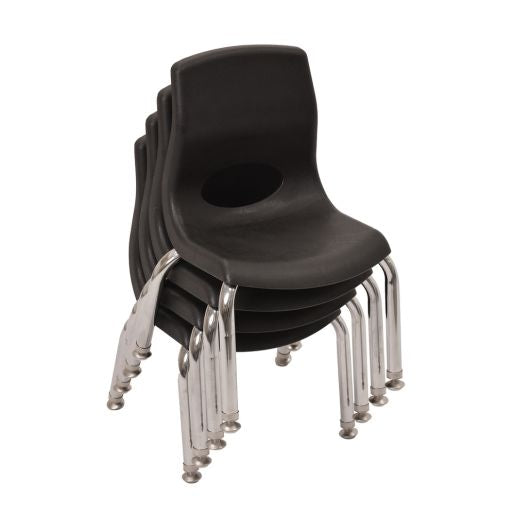 Angeles® MyPosture™ Plus 8" Chair - Black with Chrome Legs - Set of 4