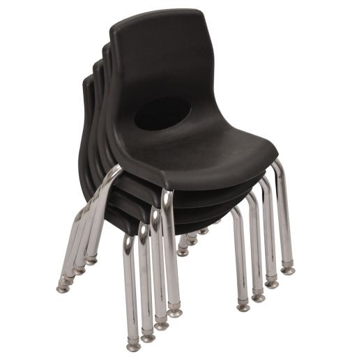 Angeles® MyPosture™ Plus 10" Chair - Black with Chrome Legs - Set of 4