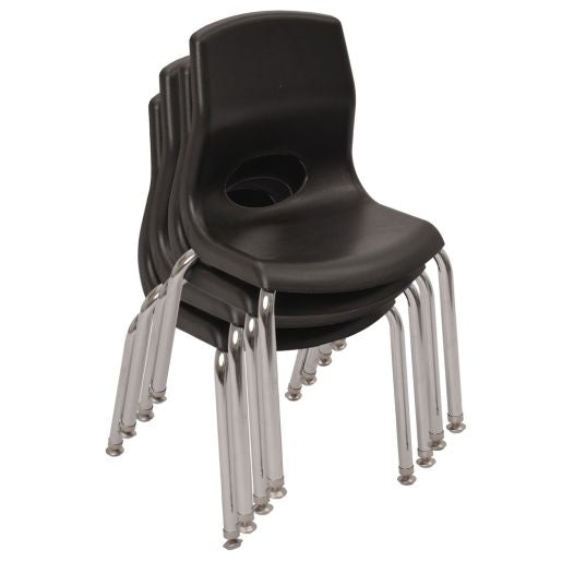 Angeles® MyPosture™ Plus 12" Chair - Black with Chrome Legs - Set of 4