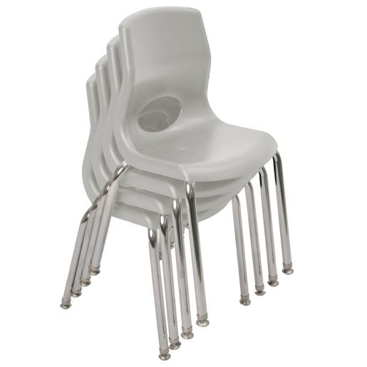 Angeles® MyPosture™ Plus 14" Chair - Gray with Chrome Legs - Set of 4