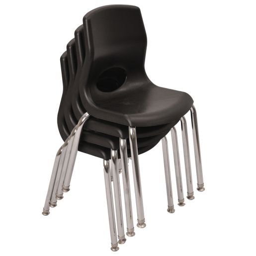 Angeles® MyPosture™ Plus 14" Chair - Black with Chrome Legs - Set of 4