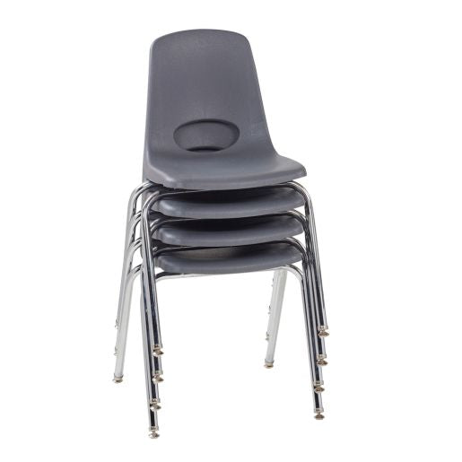 18" Stack Chair with Swivel Glides, 4-Pack-Gray