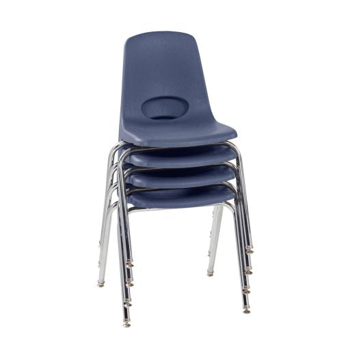 18" Stack Chair with Swivel Glides, 4-Pack-Navy