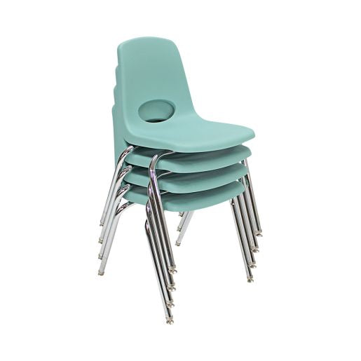 18" Stack Chair with Swivel Glides, 4-Pack-Seafoam