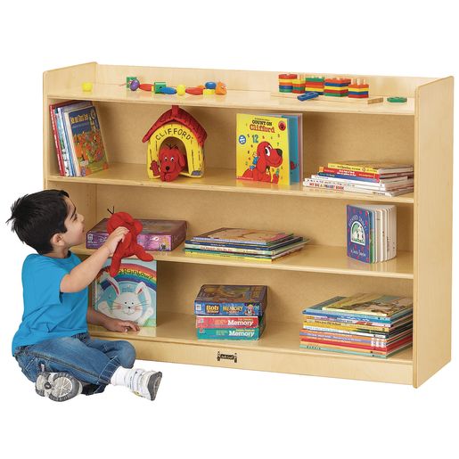 35 1-2"H Mobile Adjustable Bookcase With Lip