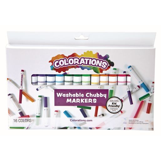 Colorations® Washable Chubby Markers - Set of 16