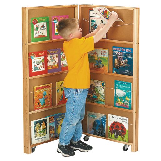 2 Section Double-Sided Library Bookcase