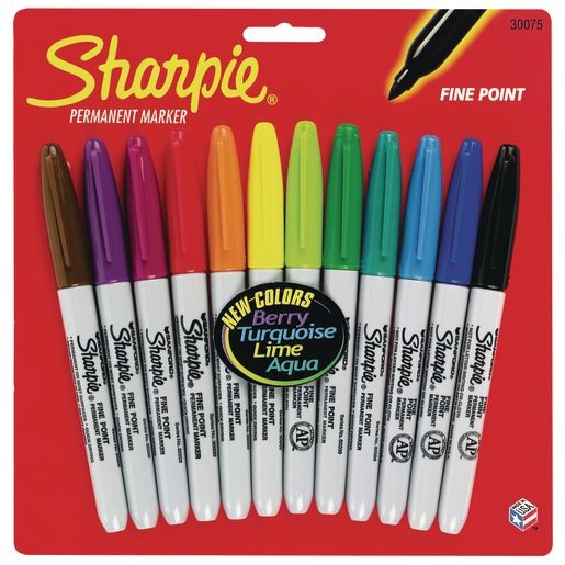 Sharpie® Multi-Colored Permanent Fine-Tip Markers - Set of 12