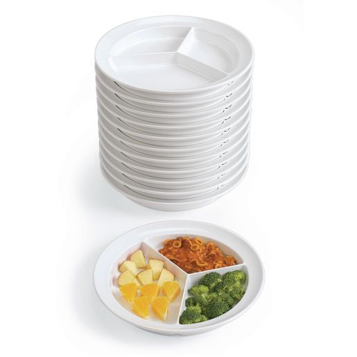 Three Compartment Plates - Set of 12