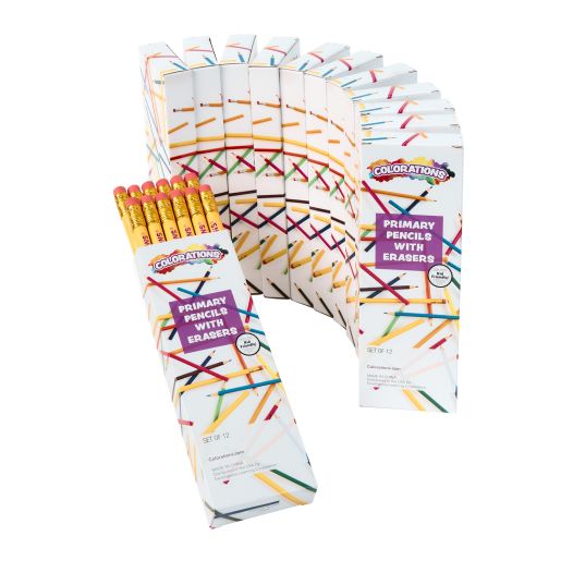 Colorations® Primary Pencils - With Erasers, Set of 144