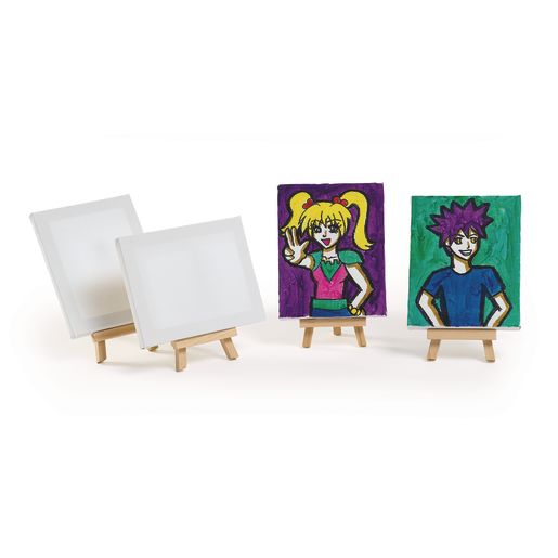 Colorations® Mini Canvases and Easel - Set of 6
