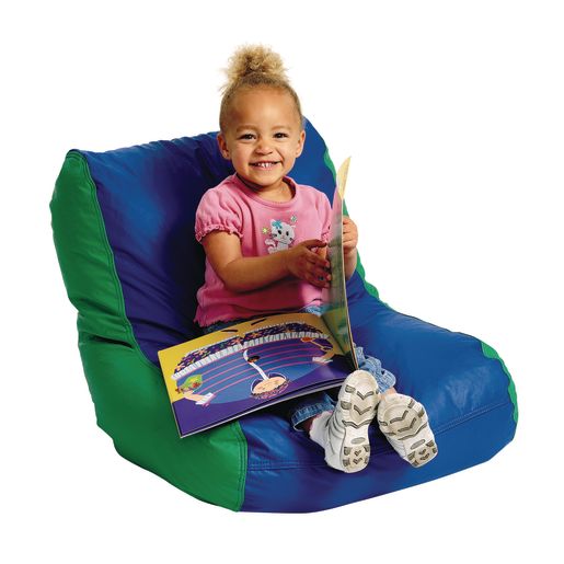 Toddler High-Back Beanbag Chair - Green-Blue