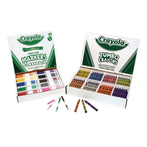 Crayola® Jumbo Crayons Classpack and Fine Line Markers Classpack