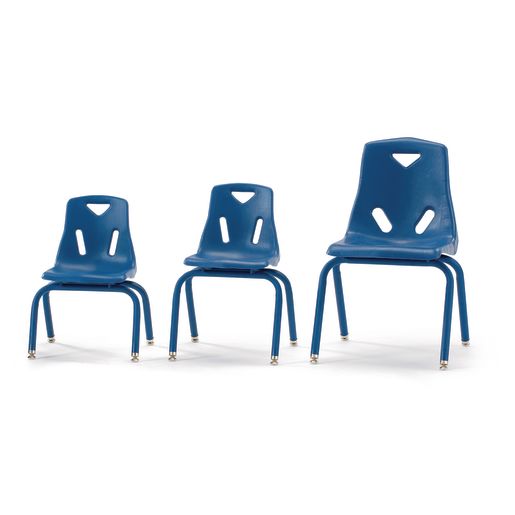 Single 14" Berries® Stacking Chairs with Matching Legs - Blue