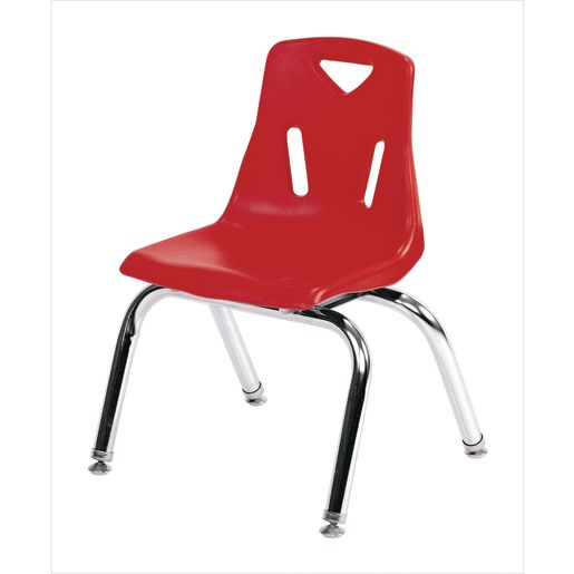 Single 10" Stacking Chairs with Chrome Legs - Red