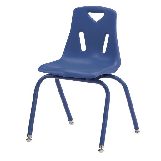 Single 16" Stacking Chairs with Matching Legs - Blue