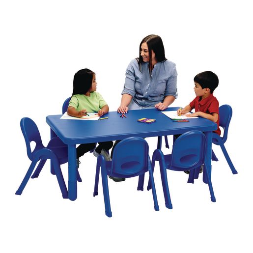 Angeles® MyValue™ Set - 28" x 48" Table with 6, 11"H Chairs Blue
