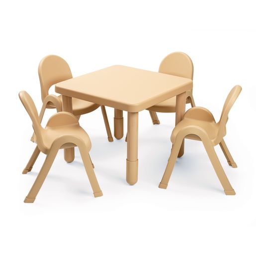 Angeles® MyValue™ Set  - 28"Sq. x  20"H with Four 11"H Chairs - Natural
