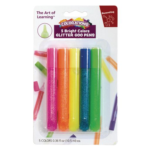 Colorations® Bright Glitter Goo Pens - Set of 5