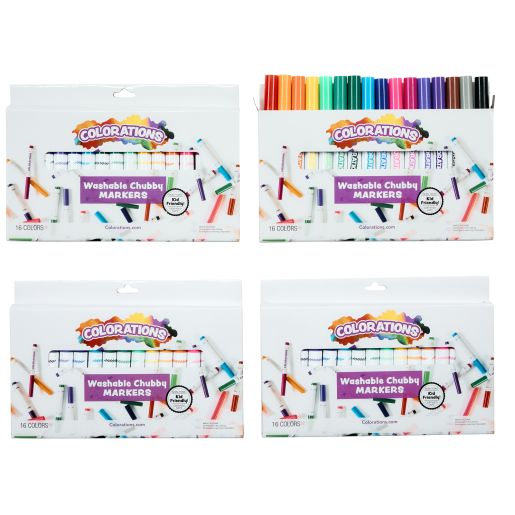 Colorations® Chubby Markers, 8 Colors, 4 Packs