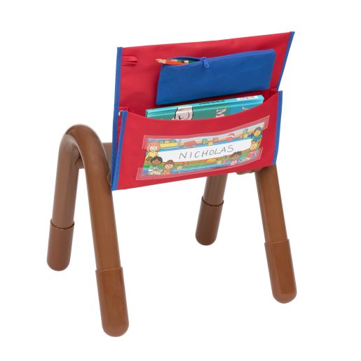 Early Childhood Deluxe Chair Pockets with Pencil Case- 6 Pack - Red-Blue
