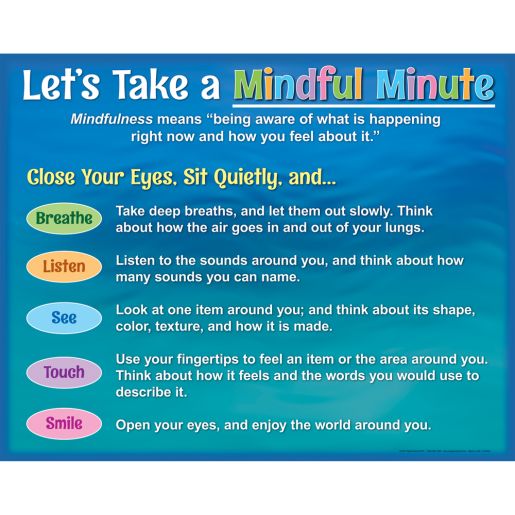 Really Good Stuff® Let's Take a Mindful Minute Poster