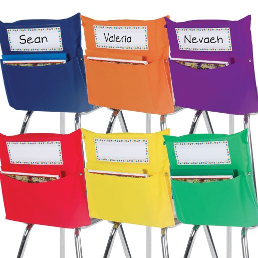 Grouping Chair Pockets - 6 Pack - 6 Group Colors - Assorted