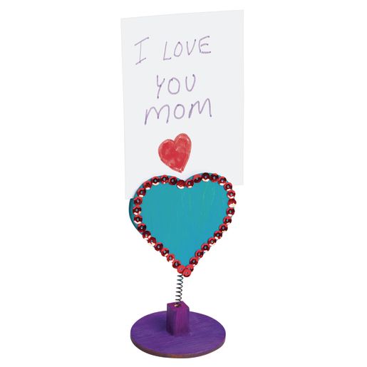 Colorations® Wooden Bobble Heart Note Holders - Set of 3