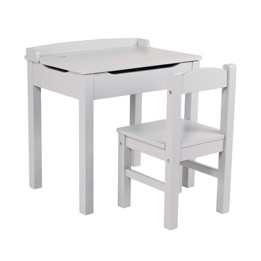 Lift-Top Desk with Chair - Gray