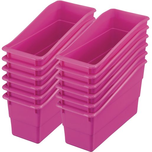 Durable Book & Binder Holders, Set of 12 - Neon Pink