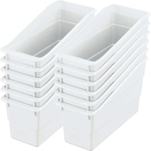 Durable Book & Binder Holders, Set of 12 - White