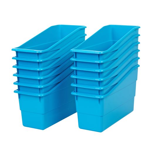 Durable Book & Binder Holders, Set of 12 - Neon Blue