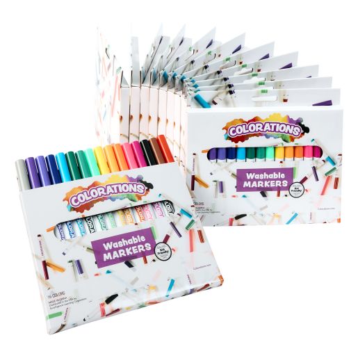Colorations® Washable Markers - 16 Colors, 12 Sets, Total 192