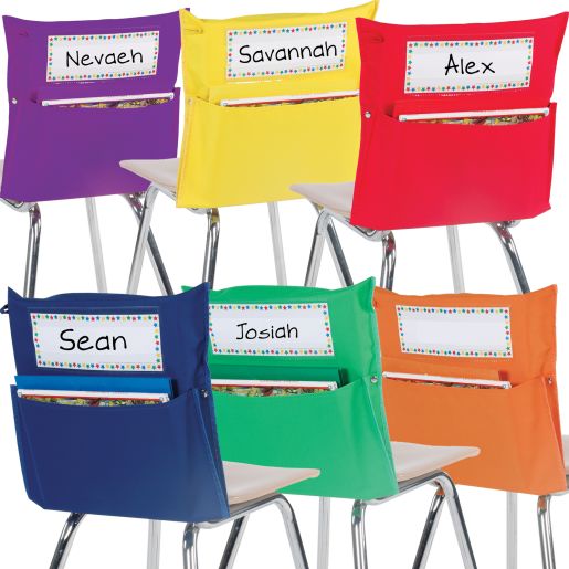 Grouping Chair Pockets -24 Pack - 6 Group Colors