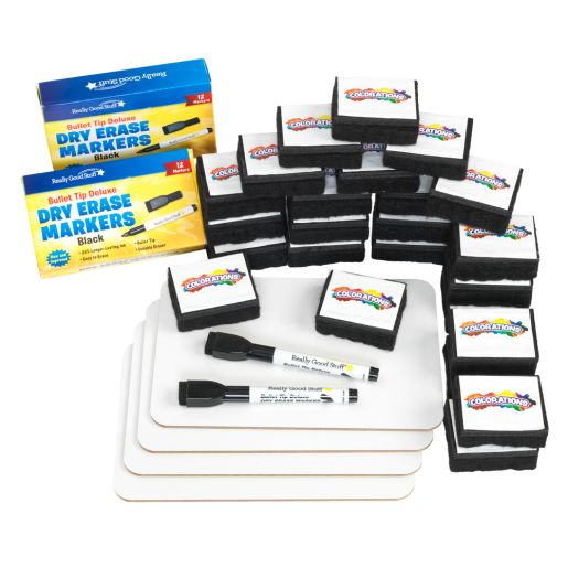 9" X 6" Mini-Magnetic Dry Erase Boards - Set Of 24 Boards, 24 Markers and 24 Erasers