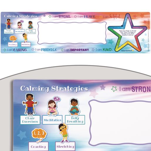 Really Good Stuff® Social-Emotional Learning Self-Adhesive Deluxe Plastic Desktop Helpers™ - Set Of 24