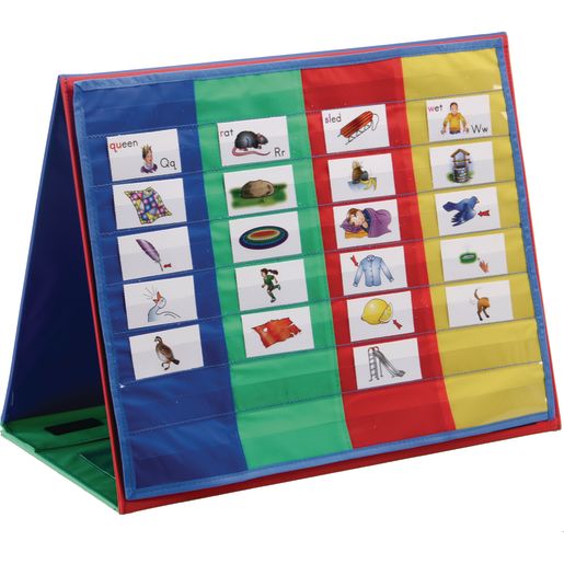 4-Column Desktop Pocket Chart™ And Stand - 1 chart, 1 stand