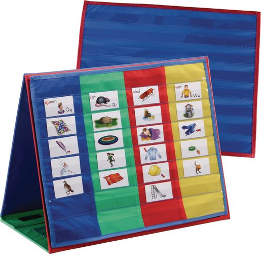Desktop Pocket Charts And Stand - 2 pocket charts, 1 chart stand