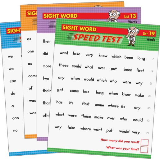 Sight Word Fluency Drills And Assessment Kit - 25 cards