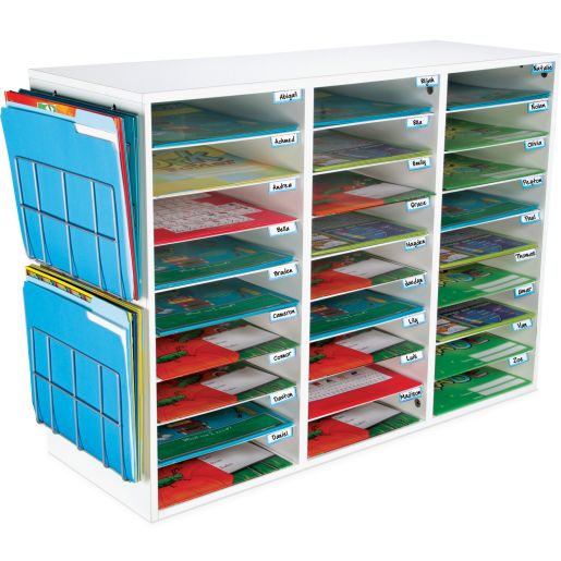 Really Good Stuff® Classroom Mail Center With Paper Holders - 1 mail center, 2 wire racks