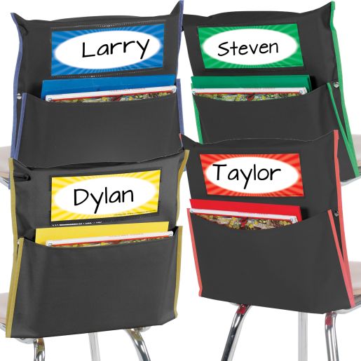 Grouping Chair Pockets Black - 48 Pack - 4 Group Colors
