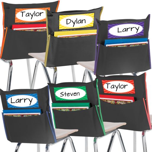 Store More® Black Grouping Chair Pockets - Set of 6