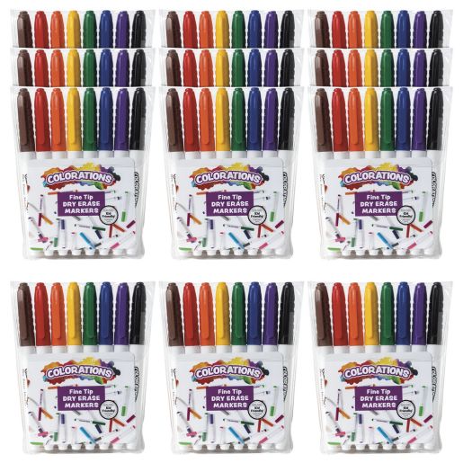 Colorations® 12 Packs of Dry Erase Markers, Fine Tip, 12 Sets