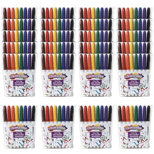 Colorations® Dry Erase Markers, Fine Tip - 24 Packs