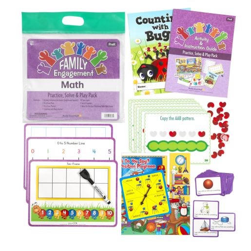 Family Engagement Math - Practice, Solve & Play Pack - PreK
